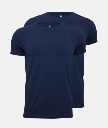 2-pack Bambu T-shirt O-neck Navy