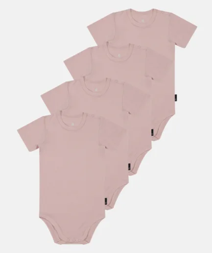 4-pack Bambu Kortärmad Body Rose