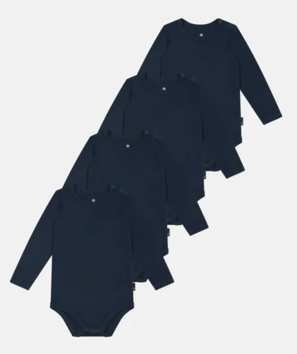 4-pack Bambu Långärmad Body Navy