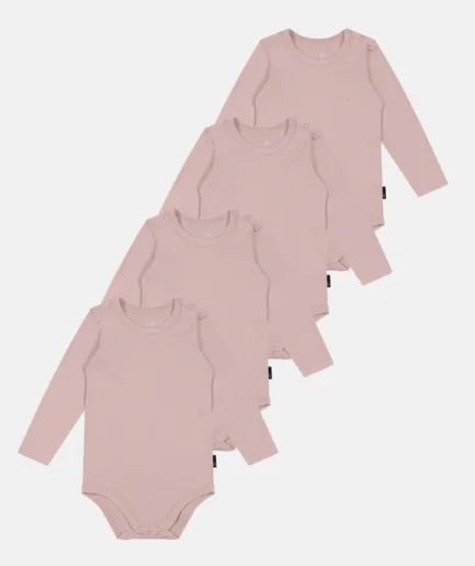 4-pack Bambu Långärmad Body Rose