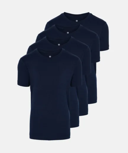 4-pack Bambu T-shirt O-neck Navy Pojkar
