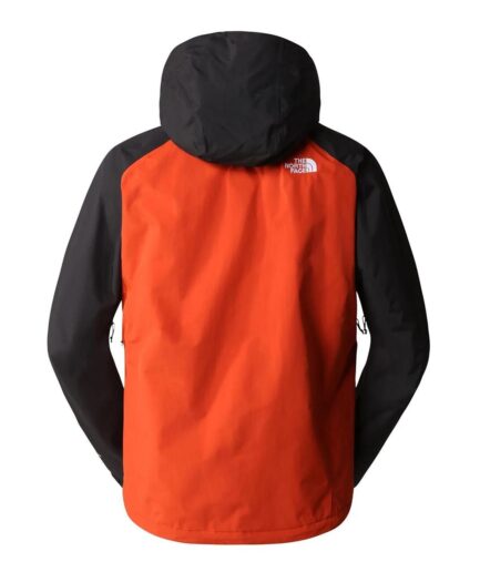 The North Face Mens Stratos Jacket Orange Rusted Bronzearrw Yellowblk Small