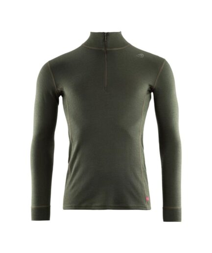 Aclima Mens Warmwool Mock Neck Shirt Grön Olive Night Xx-large