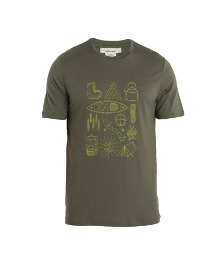 Icebreaker Mens 150 Tech Lite Ii Ss Tee Camp Essen Grön Loden Small