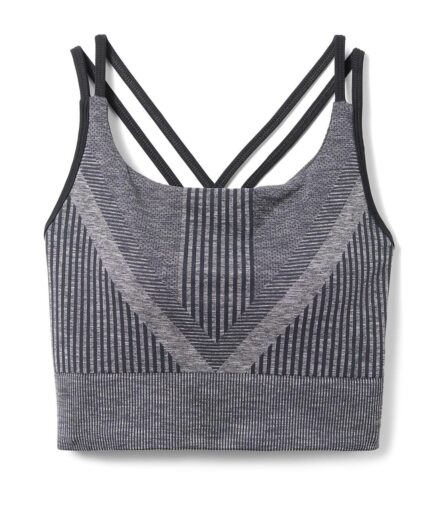 Smartwool Womens Intraknit Strappy Bra Svart Black Heather X-large