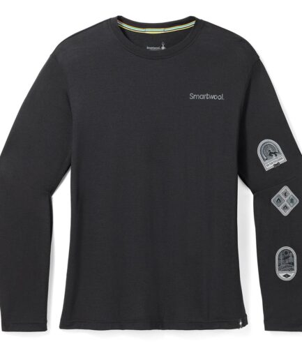 Smartwool Mens Outdoor Patch Graphic Ls Tee Svart Black X-large