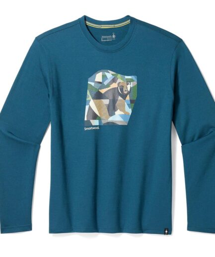 Smartwool Mens Backcountry Bear Graphic Ls Tee Blå Twilight Blue X-large