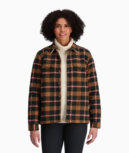 Royal Robbins Womens Snowcap Lined Flannel Ls Grön Pine Grove Pinecrest Pld Large
