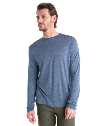 Icebreaker Mens 125 Cool-lite Sphere Iii Ls Tee Lila Dawn Hthr Small