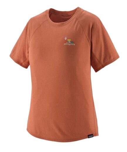 Patagonia Womens Cap Cool Trail Graphic Ss Shirt Brun Lose It: Sienna Clay Large